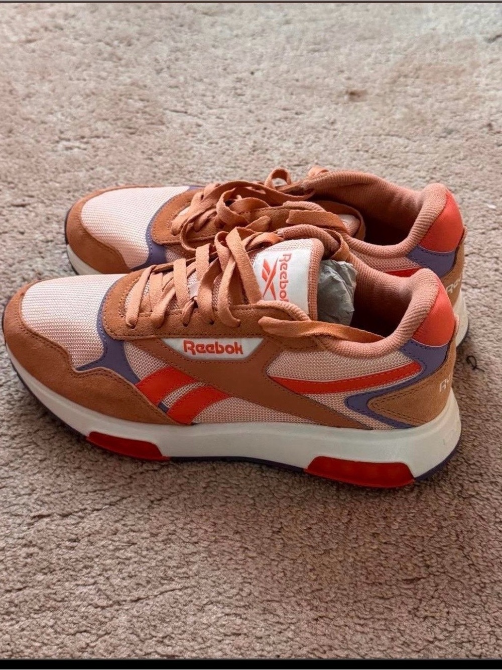 Women Reebok Peach, Coral & Lavender Retro Running Shoes